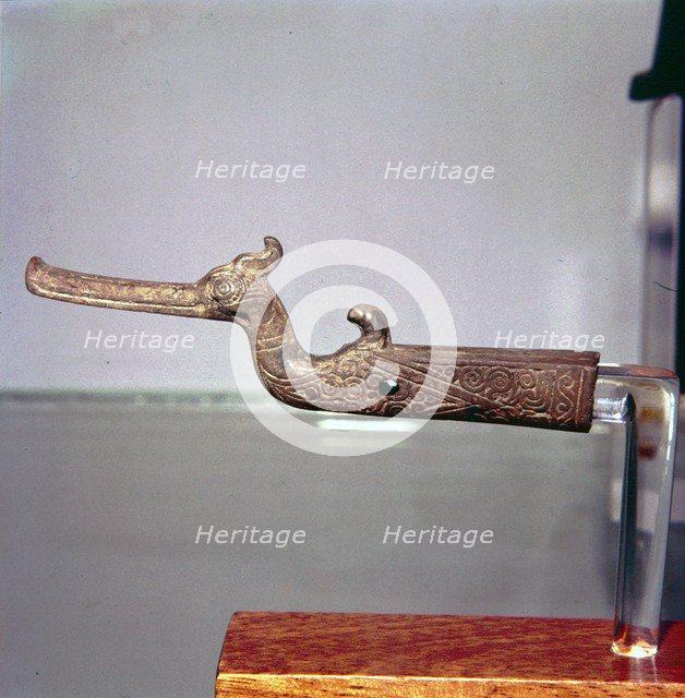 Chinese Bronze Finial in form of bird, Han Dynasty, 3rd century BC. Artist: Unknown.