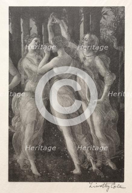 Old Italian Masters: The Three Graces, 1888-1892. Creator: Timothy Cole (American, 1852-1931).