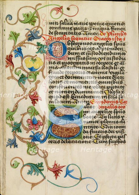 Decorated Initial S; Prayer Book, about 1470-1480. Creator: Workshop of Valentine Noh.