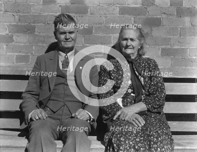 Latter Day Saints portrait group dressed in their Sunday clothes, 1936. Creator: Dorothea Lange.