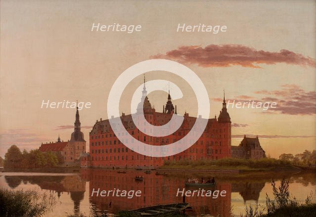 Frederiksborg Slot ved Aftenbelysning (Frederiksborg Castle in the Evening Light), 1835. Creator: Købke, Christen Schiellerup (1810-1848).