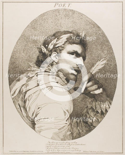 Poet, May 20, 1775 (originally published); published 1809. Creator: John Hamilton Mortimer.
