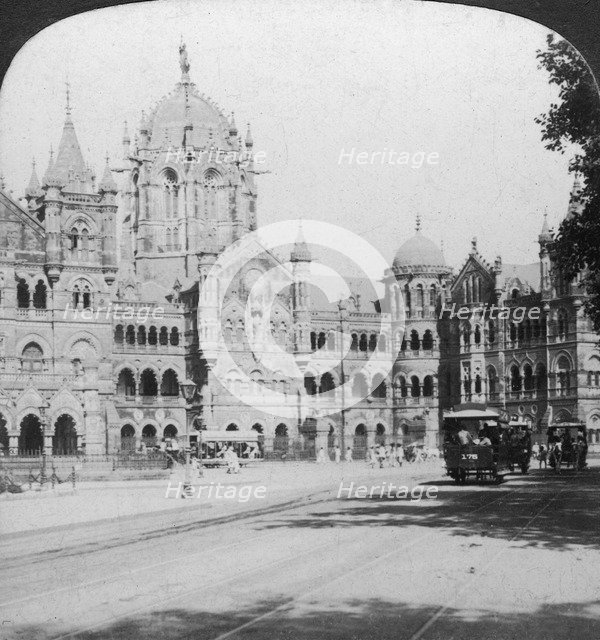 Victoria Terminus railway station, Bombay, India, 1903.Artist: Underwood & Underwood