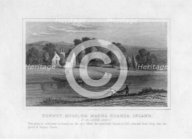 'Runney Mead or Magna Charta Island, near Egham, Surrey', 19th century. Artist: Unknown
