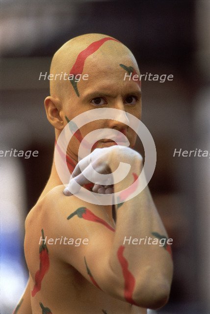 Man with painted face, London, 1990s. Artist: Unknown