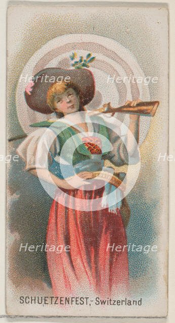 Schuetzenfest, Switzerland, from the Holidays series (N80) for Duke brand cigarettes, 1890., 1890. Creator: George S. Harris & Sons.