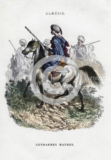 'Moorish Gendarmes'; French Army in Algeria. Artist: Unknown