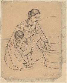 The Bath [recto], 1890-1891. Creator: Mary Cassatt.