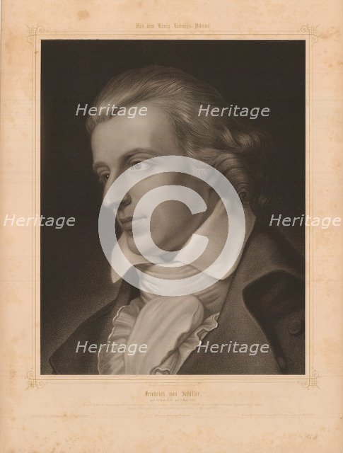 Portrait of Friedrich von Schiller (1759-1805). Artist: Arnst, Adam (active Mid of 19th cen.)