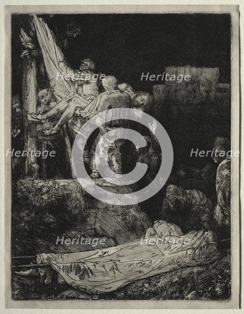 The Descent from the Cross by Torchlight, 1654. Creator: Rembrandt van Rijn (Dutch, 1606-1669).