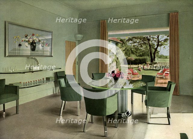 A French dining room, 1938. Artist: Unknown