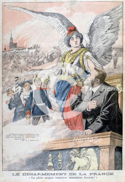 The disarmament of France, the wound always bleeds, Mr Jaures!, 1903. Artist: Unknown