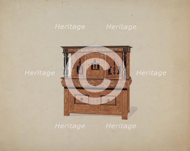 Guilford Press Cupboard, c. 1936. Creator: Martin Partyka.