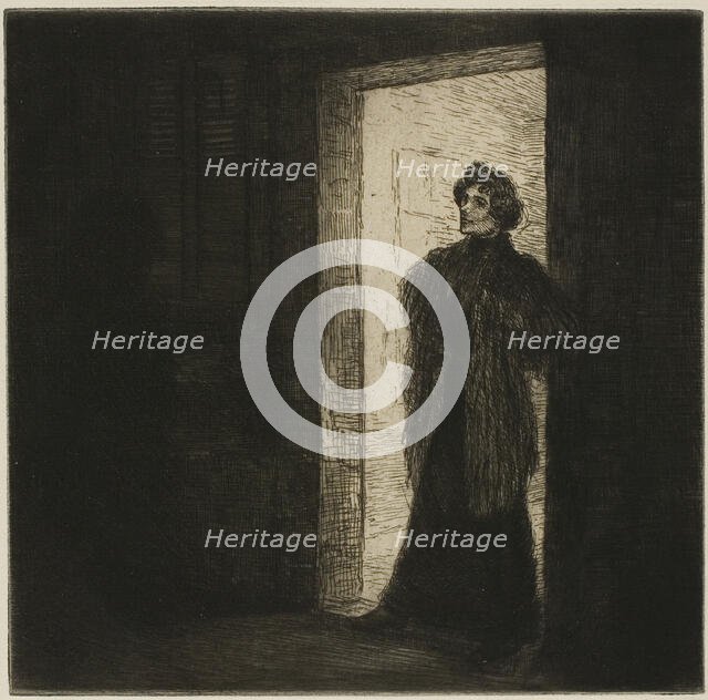 On the Threshold, 1902. Creator: Theophile Alexandre Steinlen.