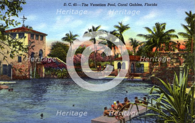 The Venetian Pool, Coral Gables, Florida, USA, 1940. Artist: Unknown