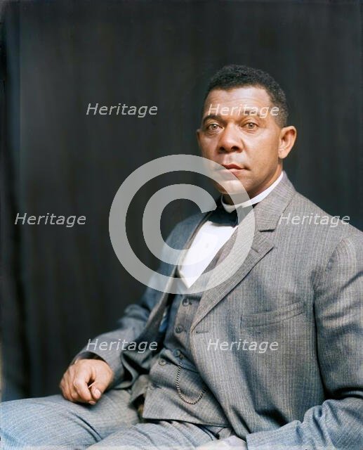 Booker T. Washington, half-length portrait, seated, c1895. Creator: Frances Benjamin Johnston.