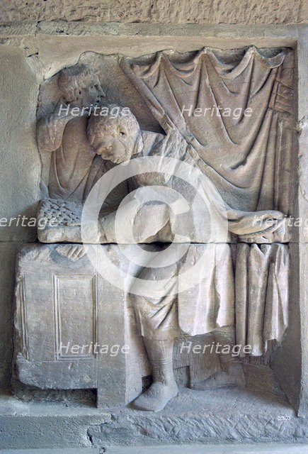 Roman relief of a tax-collector. Artist: Unknown