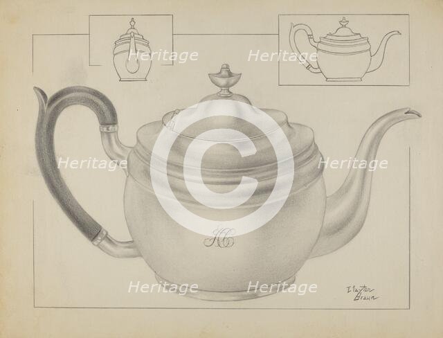Silver Teapot, c. 1936. Creator: Clayton Braun.