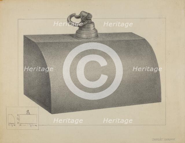 Pewter Foot Warmer, 1936. Creator: Charles Garjian.