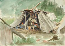 Indian Camp, Alaska, ca. 1880-1914. Creator: Theodore J. Richardson.