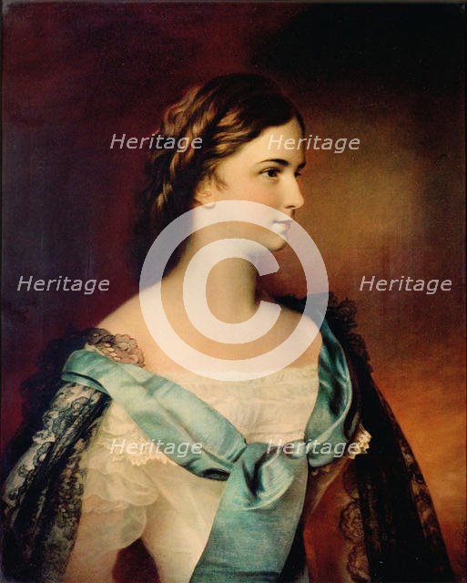 Portrait of Empress Elisabeth of Austria. Creator: Schrotzberg, Franz (1811-1889).