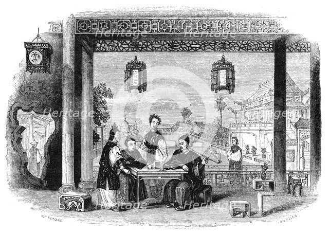 Interior of a mandarin's house, China, 1847.Artist: Walmsley