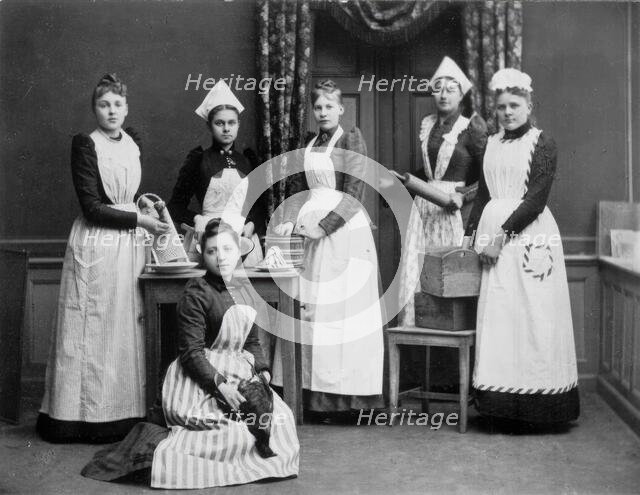 Pupils at Uppsala Housekeeping School, 1890-1899.  Creator: Henri Osti.