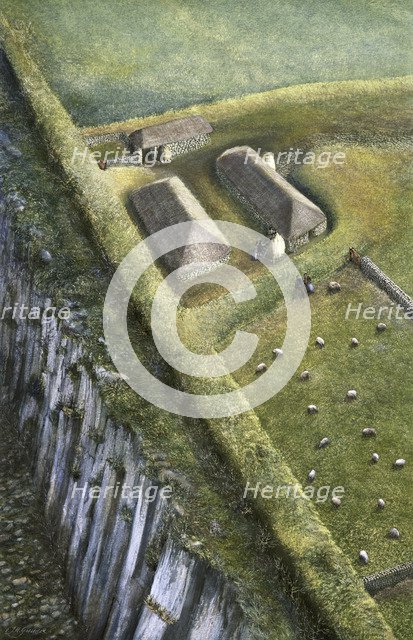 Hadrian's Wall: Sewingshields Wall, c2nd century, (c1990-2010) Artist: Frank Gardiner.