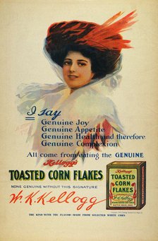 Poster for Kelloggs Cornflakes, 1910. Artist: Tichtman, Benjamin (1874-?)