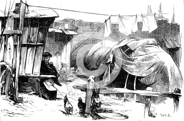 Sketches of gipsy life round London - Latimer-Road, Notting-Hill, 1880. Creator: Unknown.