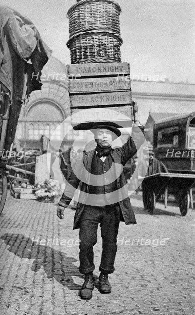 A Covent Garden market porter, London, c1922. Artist: Unknown