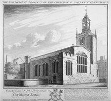 St Andrew Undershaft, City of London, 1736.                                           Artist: William Henry Toms