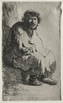 Beggar Seated on a Bank, 1630. Creator: Rembrandt van Rijn (Dutch, 1606-1669).