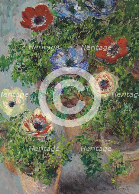 Anémones en pot, 1885. Creator: Monet, Claude (1840-1926).