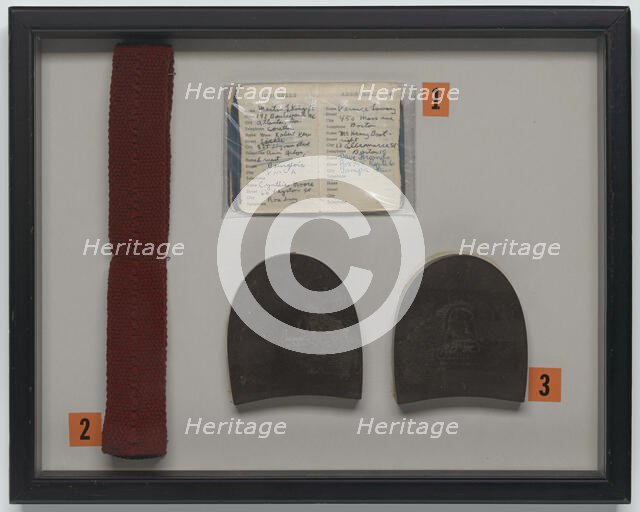 Framed memorabilia from Selma to Montgomery March used by Dabney N. Montgomery, 1965. Creator: Unknown.