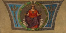 Sketch for Mosaic, Wisconsin State Capital, "Justice", ca. 1912. Creator: Kenyon Cox.