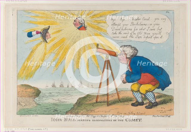 John Bull Making Observations on the Comet, November 10, 1807., November 10, 1807. Creator: Thomas Rowlandson.