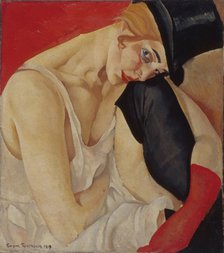 Lady in Top Hat, 1919. Artist: Grigoriev, Boris Dmitryevich (1886-1939)