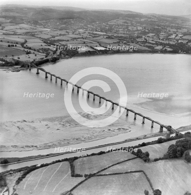The Severn Railway Bridge, Sharpness, Gloucestershire, from the south, 1951 Artist: Aerofilms.
