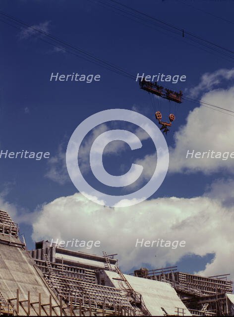 Shasta dam under construction, California, 1942. Creator: Russell Lee.