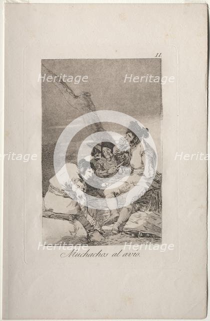 Caprichos: Lads Making Ready.. Creator: Francisco de Goya (Spanish, 1746-1828).