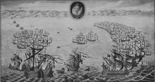 'Defeat of the Spanish Armada', 1745. Artist: Benjamin Cole.