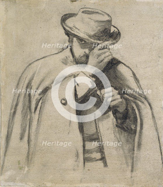 Dante Gabriel Rossetti, c1860s. Artist: Charles Samuel Keene.