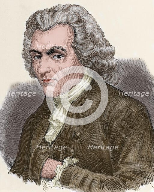 Jean-Jacques Rousseau (1712-1778), Genevan philosopher, writer, and composer.  Creator: Sadurni.