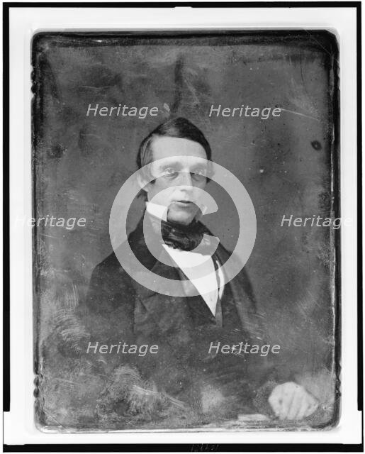 A. Oakey Hall, half-length portrait, three-quarters to right, eyes front, between 1844 and 1860. Creator: Mathew Brady.