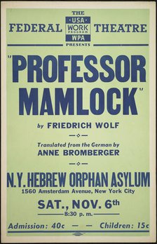 Professor Mamlock, New York, [1930s]. Creator: Unknown.
