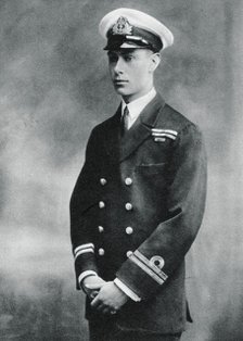 Prince Albert in the uniform of a lieutenant in the Royal Navy, 1918. Artist: Unknown