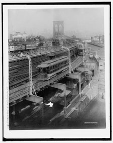 Approach to Brooklyn Bridge, Brooklyn, N.Y., c1909. Creator: Unknown.