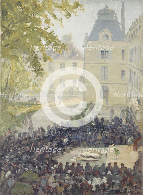 Concert for the wounded in courtyard of the Val-de-Grace military hospital, 1915. Creator: Ernest Victor Boudet.