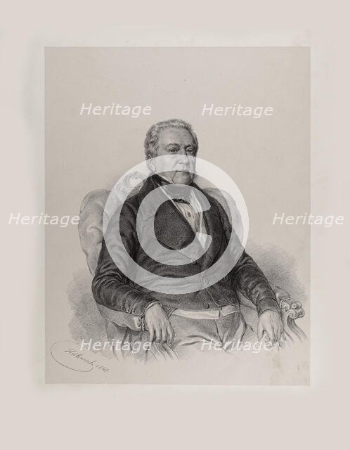 Portrait of Raphael Georg Kiesewetter (1773-1850), 1847. Creator: Hähnisch, Anton (1817-1897).